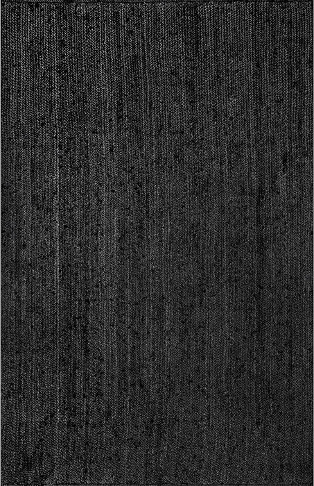 3x5 Black Rigo Jute Solid Farmhouse Design, Natural Fiber Hand Woven Area Rug  by nuLOOM