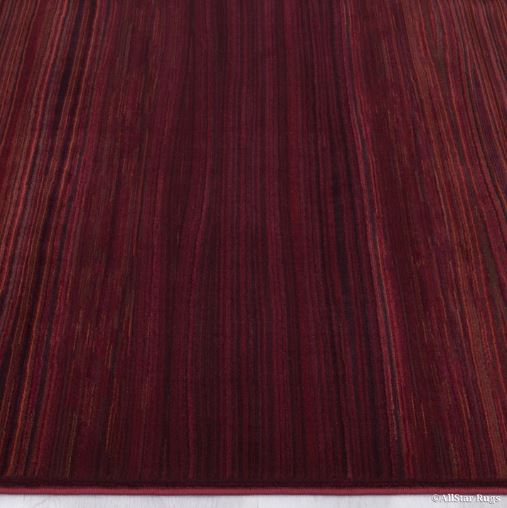 5x7 (4' 11" x 7' 0") Red Modern Area Rug with Vermilion Abstract Combed Texture design by Allstar
