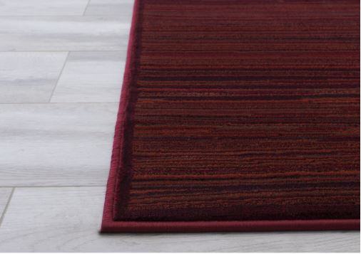 5x7 (4' 11" x 7' 0") Red Modern Area Rug with Vermilion Abstract Combed Texture design by Allstar