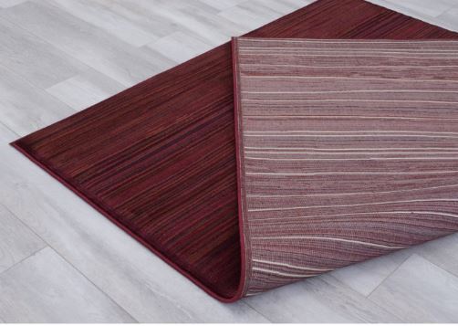 5x7 (4' 11" x 7' 0") Red Modern Area Rug with Vermilion Abstract Combed Texture design by Allstar