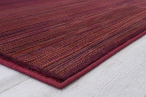 5x7 (4' 11" x 7' 0") Red Modern Area Rug with Vermilion Abstract Combed Texture design by Allstar