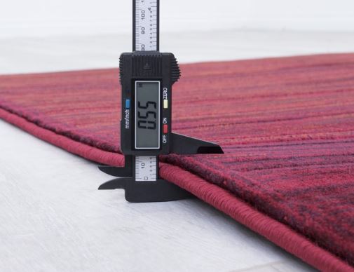 5x7 (4' 11" x 7' 0") Red Modern Area Rug with Vermilion Abstract Combed Texture design by Allstar