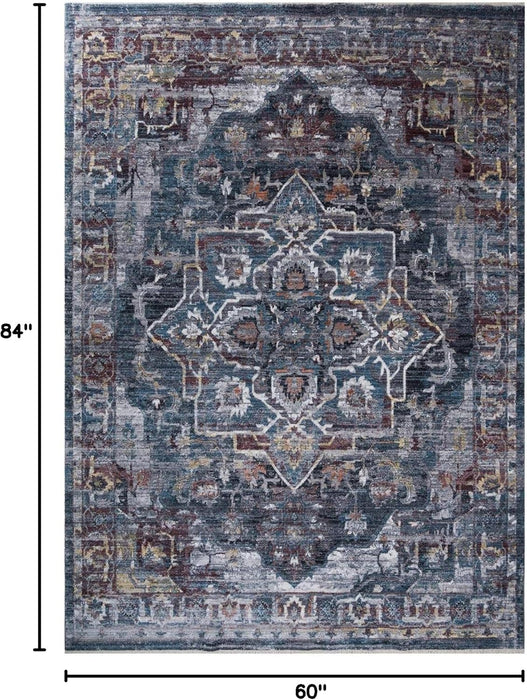 5x7 (6' 11" x 4' 11") Modern Teal by Allstar