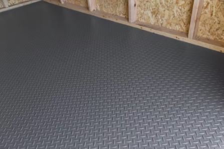 8 ft. W x 16 ft. L Slate Grey Shed Flooring Diamond Tread Commercial Vinyl Sheet Flooring