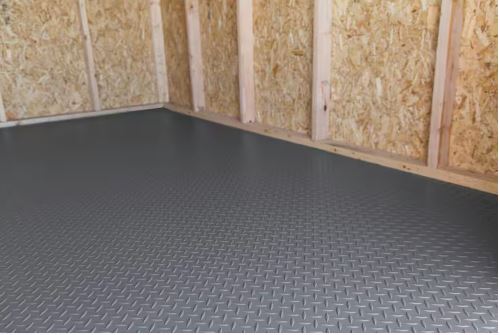 8 ft. W x 16 ft. L Slate Grey Shed Flooring Diamond Tread Commercial Vinyl Sheet Flooring