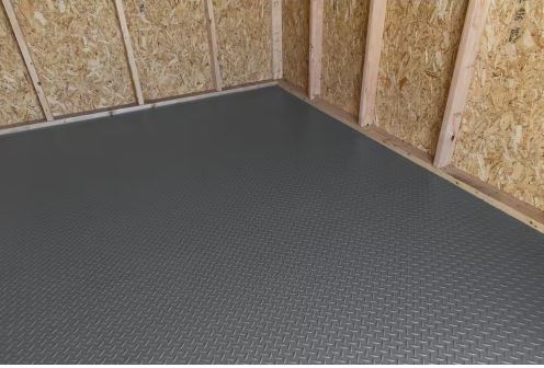8 ft. W x 16 ft. L Slate Grey Shed Flooring Diamond Tread Commercial Vinyl Sheet Flooring