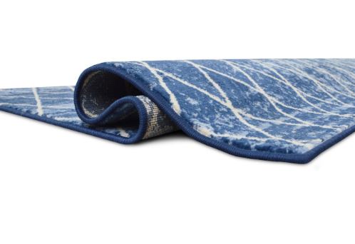 5' x 8' Space Blue Modern Accent Rug with Meshed Line design by Allstar