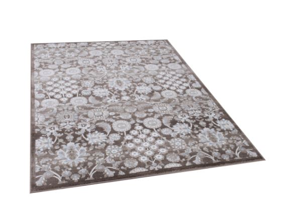 5x7 (4' 11" x 7' 0") Brown Traditional Area Rug with White Peshawar Mahal design by Allstar