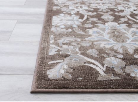 5x7 (4' 11" x 7' 0") Brown Traditional Area Rug with White Peshawar Mahal design by Allstar