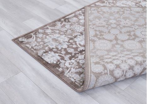 5x7 (4' 11" x 7' 0") Brown Traditional Area Rug with White Peshawar Mahal design by Allstar