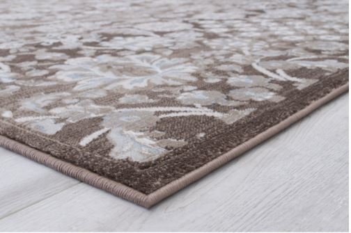 5x7 (4' 11" x 7' 0") Brown Traditional Area Rug with White Peshawar Mahal design by Allstar