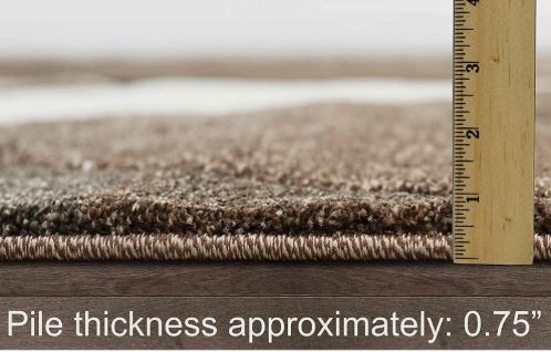 5' x 7' Cappuccino and Multicolor HR Triangle Boxes Thick Soft Plush 3D Textured Ruh Area Rugs,