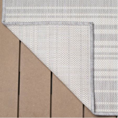 8' x 10' Beige Striped Indoor-Outdoor Rug, Outside Carpet for Patio, Deck, Porch Beverly Rug