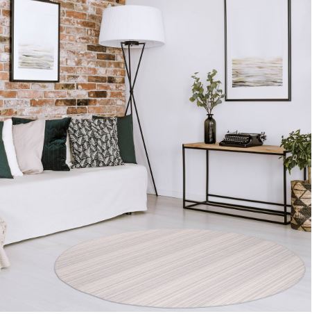 8' x 10' Beige Striped Indoor-Outdoor Rug, Outside Carpet for Patio, Deck, Porch Beverly Rug