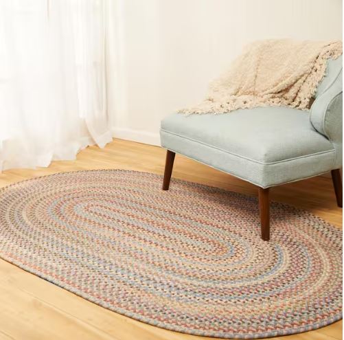 6 ft. x 6 ft. Round Greenwich Butterfield Multi Indoor Braided Hand-Made Area Rug