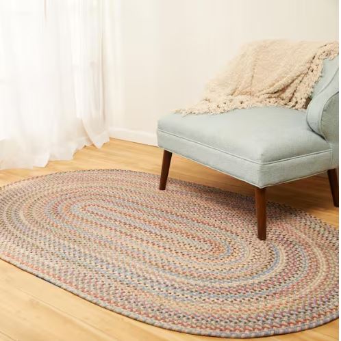 6 ft. x 6 ft. Round Greenwich Butterfield Multi Indoor Braided Hand-Made Area Rug