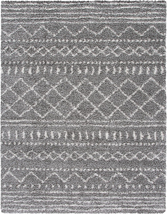 10' x 14', Brown & Ivory, Moroccan Design, Non-Shedding & Easy Care, 1.6-inch Thick by SAFAVIEH Arizona Shag Collection Area Rug
