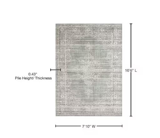 Colosseo Green 8 ft. x 10 ft. Traditional Oriental Medallion Area Rug