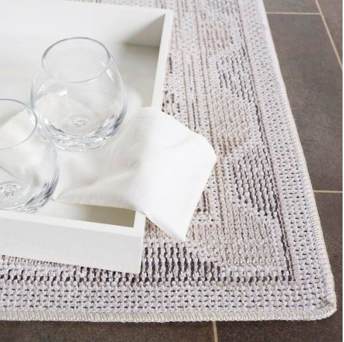 8 ft. x 10 ft. Ivory/Gray Machine Washable Aztec Ornate Medallion Area Rug