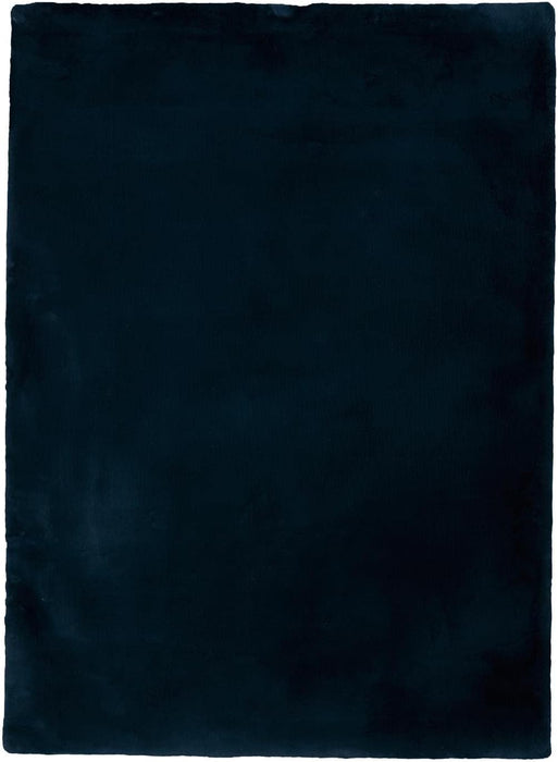 8' x 1'0 Navy Linon Maven Faux Rabbit