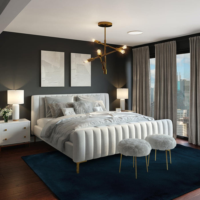 8' x 1'0 Navy Linon Maven Faux Rabbit