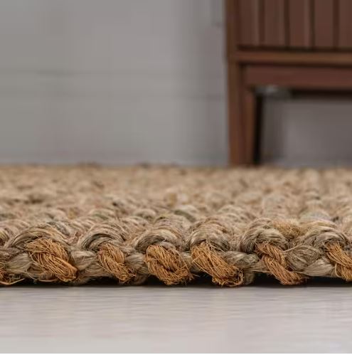 3 ft. x 5 ft. Natural Biot Traditional Rustic Handwoven Jute Solid by JONATHAN Y