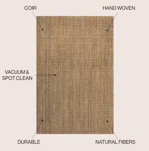 3 ft. x 5 ft. Natural Biot Traditional Rustic Handwoven Jute Solid by JONATHAN Y