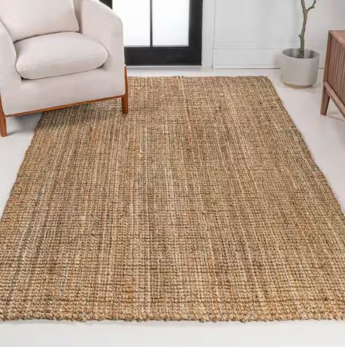 3 ft. x 5 ft. Natural Biot Traditional Rustic Handwoven Jute Solid by JONATHAN Y