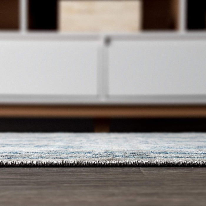 4' x 6' Blue, Light Gray Modern Vintage Medallion Indoor Area Rug