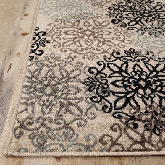 8' Round Superior Leigh Modern Floral Medallion Indoor Area Rug