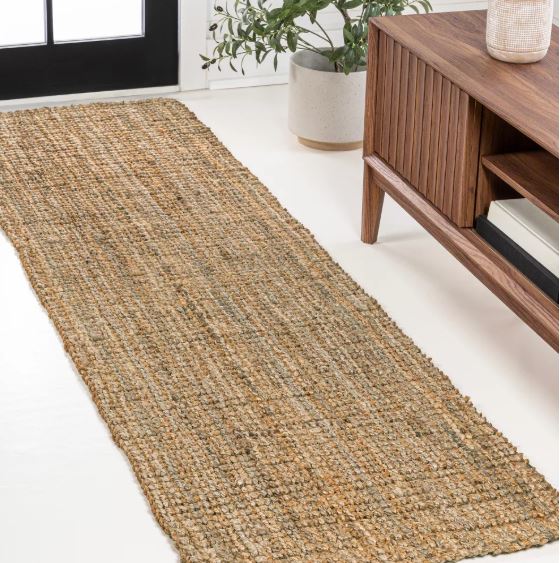 2.3' x 5' Rustic Traditional Handwoven Jute Solid Area Rug - JONATHAN Y