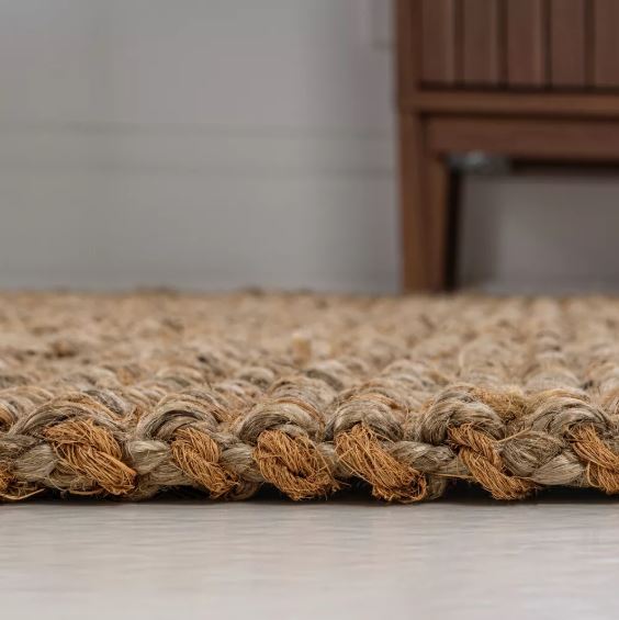 2.3' x 5' Rustic Traditional Handwoven Jute Solid Area Rug - JONATHAN Y