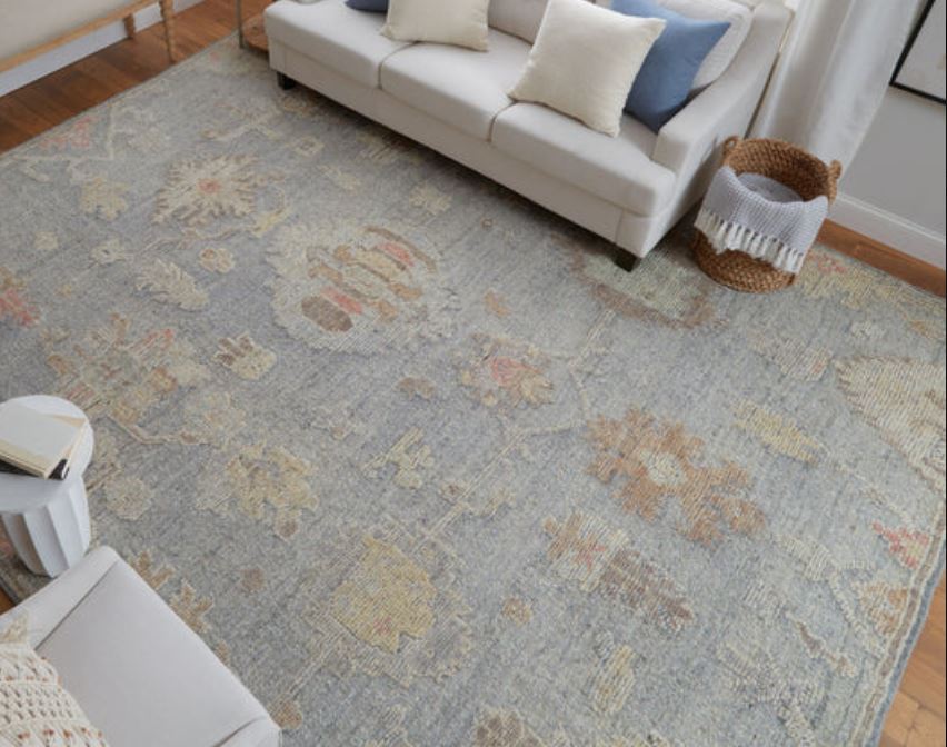 7.9' x 9.9' Blue/Gray/Yellow Area Rug Feizy Grafton
