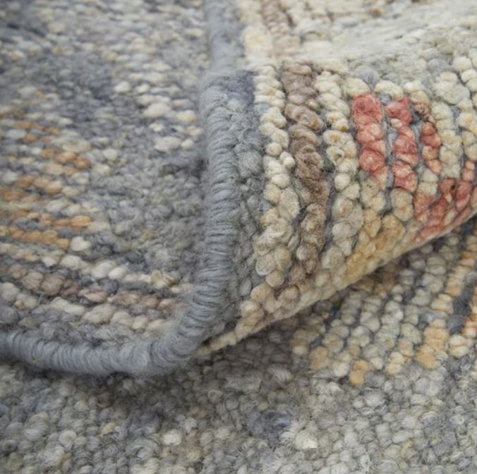 7.9' x 9.9' Blue/Gray/Yellow Area Rug Feizy Grafton
