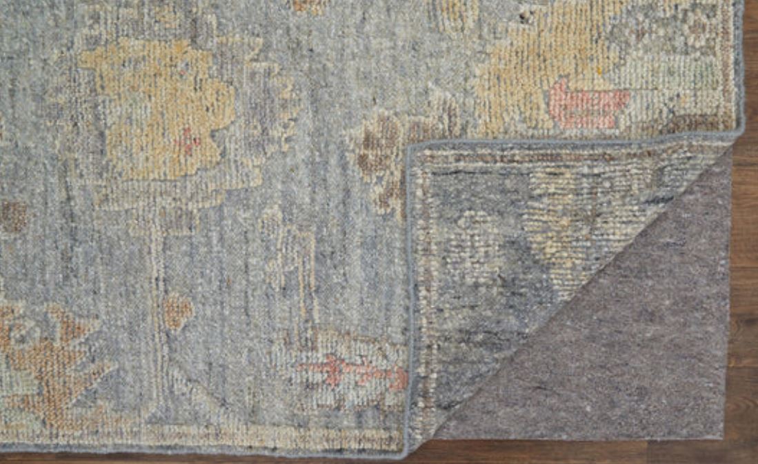 7.9' x 9.9' Blue/Gray/Yellow Area Rug Feizy Grafton