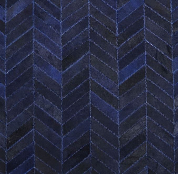 9' x 12' Blue Meir Handmade Contemporary Cowhide Area Rug