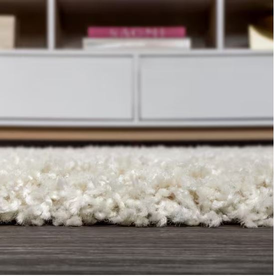 5 ft. x 8 ft. Mercer Shag Plush Tassel Cream Area Rug