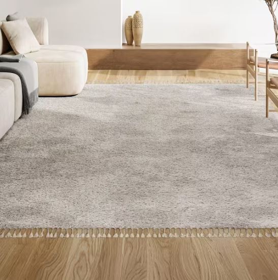 5 ft. x 8 ft. Mercer Shag Plush Tassel Cream Area Rug