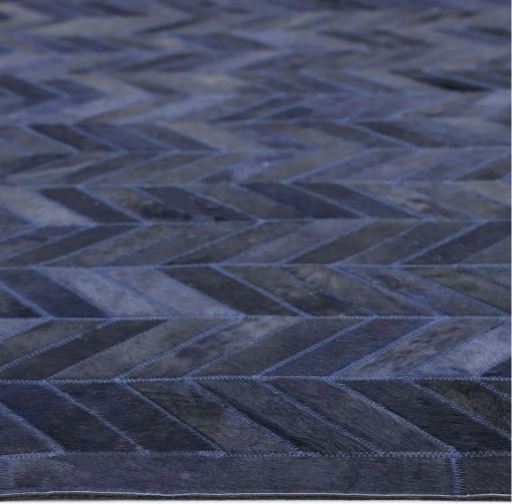 8' x 10' Blue Meir Handmade Contemporary Cowhide Area Rug