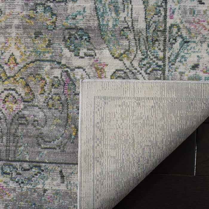SAFAVIEH Mystique Collection Runner Rug - 2'3" x 8', Grey & Multi, Oriental Boho Distressed Design, Non-Shedding & Easy Care, Ideal for High Traffic Areas in Living Room, Bedroom (MYS925R)