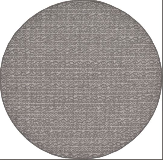 6ft Round Unique Loom Outdoor Modern T-KOZA-K3030A Gray Area Rug