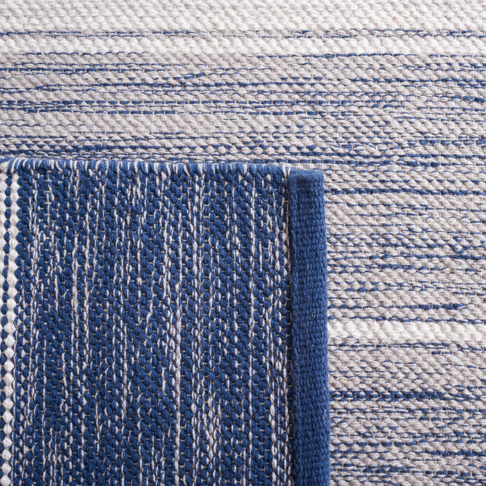 SAFAVIEH Striped Kilim Collection Accent Rug - 3' x 5', Grey & Blue, Flat Weave Cotton Design, Easy Care, Ideal for High Traffic Areas in Entryway, Living Room, Bedroom (STK804M)