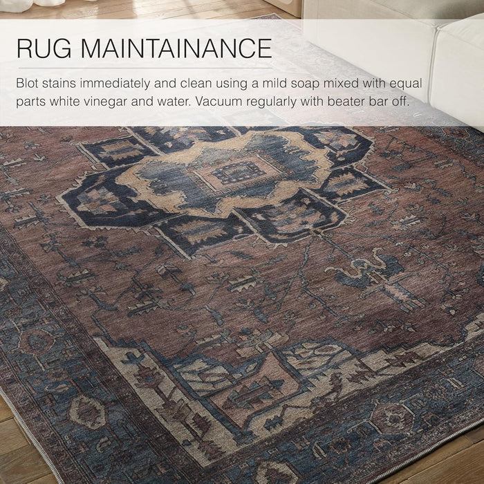 Size 10'6" x 14' Jaipur Living Soft Large Area Rug, Boho, Blue/Dark Brown
