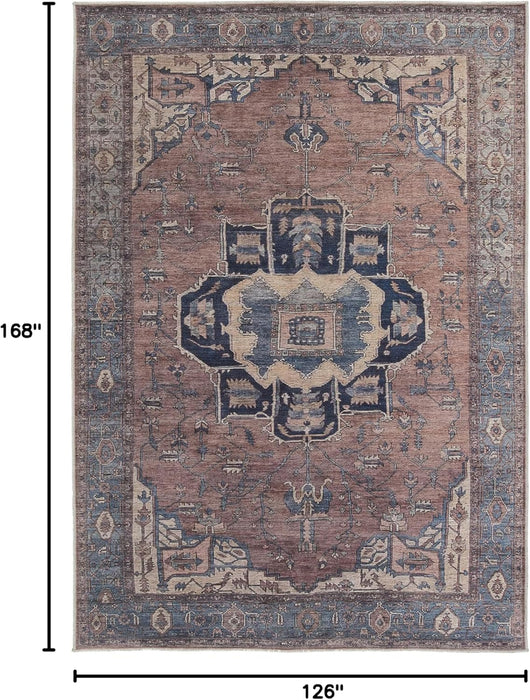 Size 10'6" x 14' Jaipur Living Soft Large Area Rug, Boho, Blue/Dark Brown
