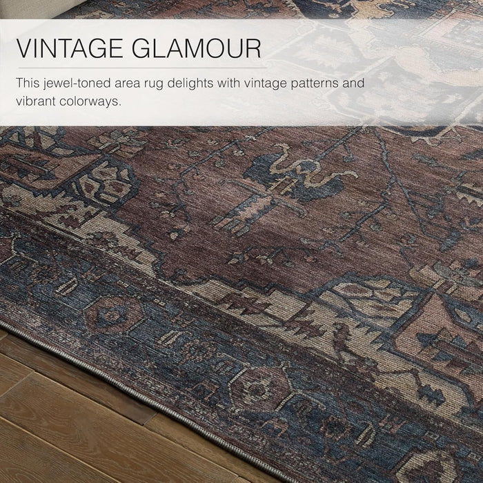 Size 10'6" x 14' Jaipur Living Soft Large Area Rug, Boho, Blue/Dark Brown