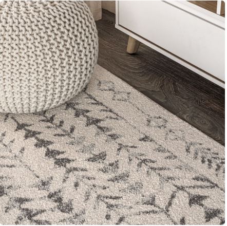 JONATHAN Y MOROCCAN HYPE 3 x 5 Area Rug, Ziri Moroccan Geometric - Cream/Gray, MOH210A-3