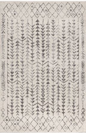 JONATHAN Y MOROCCAN HYPE 3 x 5 Area Rug, Ziri Moroccan Geometric - Cream/Gray, MOH210A-3