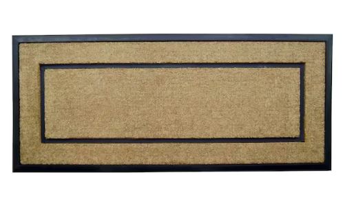 DirtBuster Single Picture Frame Black 24 in. x 57 in. Coir with Rubber Border Door Mat