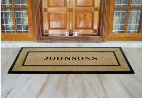 DirtBuster Single Picture Frame Black 24 in. x 57 in. Coir with Rubber Border Door Mat
