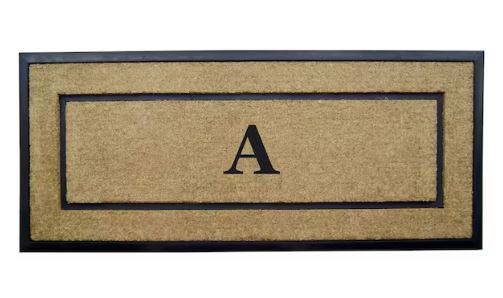 DirtBuster Single Picture Frame Black 24 in. x 57 in. Coir with Rubber Border Door Mat